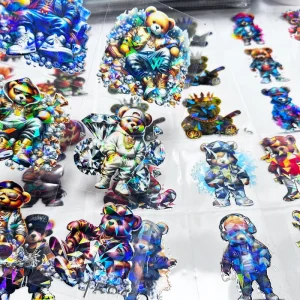 A5 Half Cut Holographic Vinyl Decal Sheet Rainbow Shifting Effect for DIY Craft UV Cup Wraps Transfer Printing