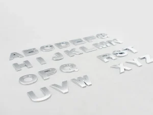 ABS Plastic 3D Alphabet Letters 25mm High Chrome Color DIY Custom Car Stickers