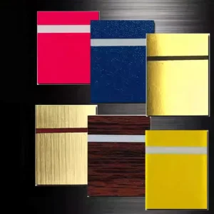 ABS Two-Color Plate Metal Brushed Layout Wood Grain Layout Is Used for Advertising Production and Slogan Promotion