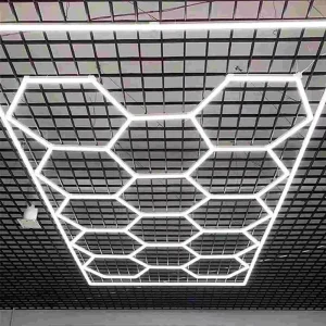 AC 110V-220V Led Hexagon Garage Lighting Easy Mounted Led Hexagon Light Car Work Shop Garage Room Honeycomb Led Lights