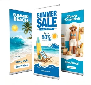 ADMAX TE 2BE Custom Double sided Pull Banner Stand Aluminum Roll Advertising Display Portable Light Weight Retractable Banner