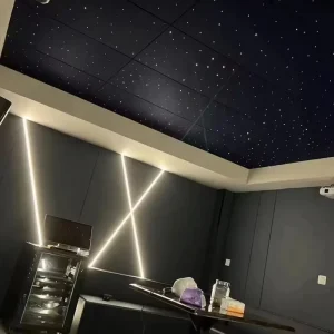 Acoustic Sky Light 3D Painting Polyester Sound Absorbing LED Optical Fiber Ceiling Acoustic Panels Light