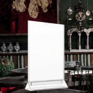 Acrylic Advertising Sign Display Stand Modern Style Reusable for DIY Table Standing T-shaped Transparent Stand