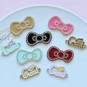 Acrylic All Diamond Resin Handcrafted DIY Accessories Bow Patch Hair Accessory Semi Finished Products