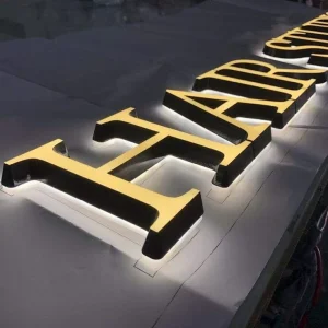 Acrylic Beveled Edge Mini Luminous Double Sided LED Letters Signage Indoor Background Wall Mounted IP65 Waterproof DC 12V