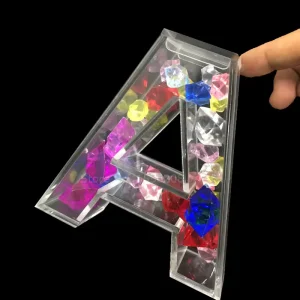 Acrylic Candy Letters for Wedding Custom Wedding Acrylic Standing Letters Large Acrylic Alphabet Fillable Letters