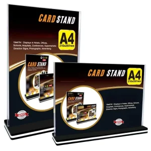 Acrylic Desk Sign Nameplate Double-Sided Transparent Table Card Black-Backed Price Tag Tabletop Advertising Sign Display Rack