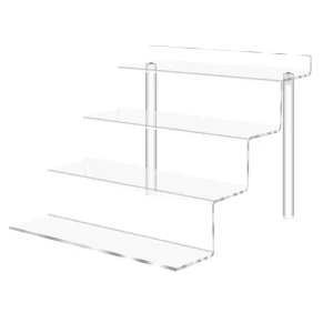 Acrylic Display Risers 3-4 Tiers Shelf Cupcake Stand Desserts Party Decoration Perfume Organizer Garden Display Only One Unit