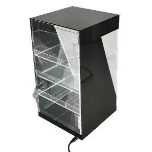 Acrylic Display Stand Four Shelves Back Door With LED Lights