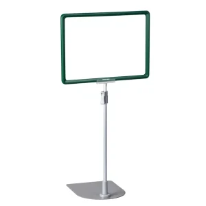Acrylic Eco friendly Powder Coated Adjustable Shelf Tabletop Poster Holder Double Pipe Sign Design