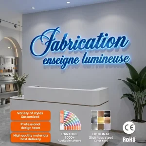 Acrylic Fabrication Enseigne Lumineuse Metal Backlit 3D LED Letter Outdoor Business Wall Sign Store Logo for Company