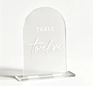 Acrylic Freestanding Base Design Blank Customizable Wedding Table Sign Banquet Reception Event Table Decor