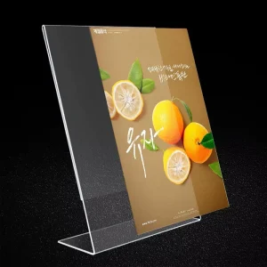 Acrylic L Shaped Table Card Horizontal Transparent A4 Table Sign Menu Sign Supermarket Price Tag Desktop Stand Display Sign