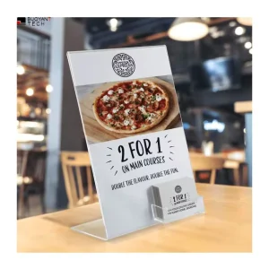 Acrylic L Shaped Table Menu Sign Holder Display Stand Portable Removable Base Supermarket Office A4 Size for Paper