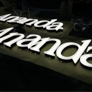 Acrylic LED Resin Letters for Outdoor Storefront Neon Light Advertising Luminous Borderless Signs