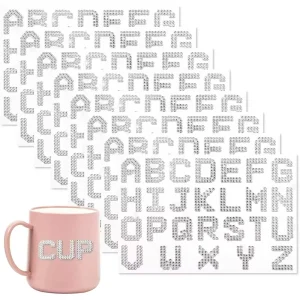 Acrylic Letter Sticker Motif Rhinestones Crystal Flash Standing Diamond English Children’s Text Number Shank Style