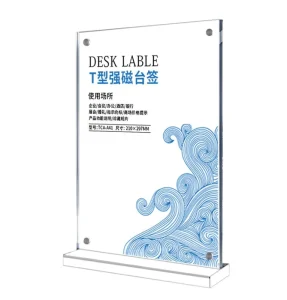 Acrylic Modern UV Coated Desktop Sign Holder Stand Advertising Heavy Duty Floor Display Base Customized Color Horizontal
