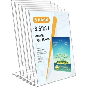 Acrylic Portable Vertical Double Sided Clear Sign Holder Stand for Home Office Restaurants Stores Eco Friendly Display