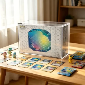 Acrylic Protection Display Case with N52 Magnetic Lids for Pokemon Terapagos EX Ultra Premium Collection Box Clear Display Box
