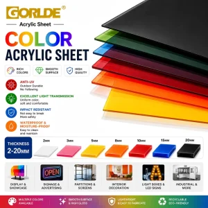 Acrylic Sheet Color Board 100+ Colors Available Custom Cut PMMA Panel for Crafts Displays Signage Decor OEM ODM