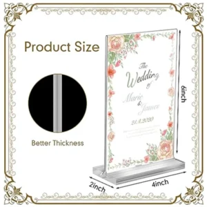Acrylic Sign Holder Table Sign Menu Display Stand Photo Frame Double Sided Flyer Holder for Hotel Front Desk Restaurant Tabletop