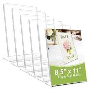 Acrylic Sign Stand Holders Clear Plastic L Shape Table Paper Display Stand Suit for Displaying Posters Picture Flyers Menu