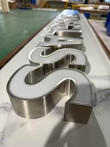 Acrylic Signage 3D Illuminated LED Letters Stainless Steel Letters