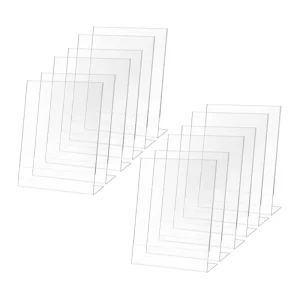 Acrylic Slant Back Eco friendly Sign Holder Stand Clear Display Table Top Stand for Office Home