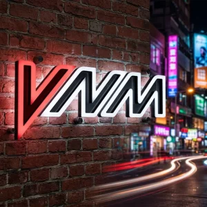 Acrylic Solid Light Full Body Illuminated Letter Signboard Advertising Board LED Light Stainless Steel Facade Letter Commercial