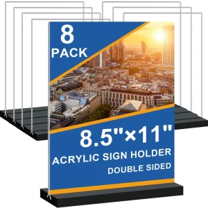 Acrylic Table Card Signage With Adhesive Base Stable Stand Counter Tabletop Promotion