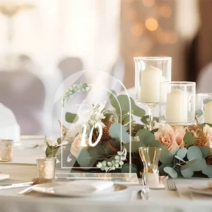 Acrylic Table Number Holder Transparent Clear Sign Stand for Wedding Party Table Card Decoration