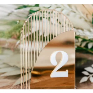 Acrylic Table Numbers Mirrored Gold for Wedding Decorations Reception Table Number Wedding Table Numbers for Wedding Reception