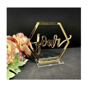 Acrylic Table Numbers With Stand Clear Frosted Wedding Table Number Sign Place Card Holders for Restaurant