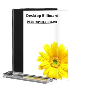 Acrylic Table Sign Stand 5X7 T Type Double Sided Transparent Laminated Surface Minimalist Design Display Stand Advertising