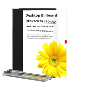 Acrylic Table Sign Stand A5 T Type Double Sided Transparent Laminated Surface Minimalist Design Display Stand Advertising