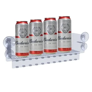 Acrylic Transparent Drink Can Cooler Door Beverage Display Rack Wall Mounted Shop Show Stand With Sucker