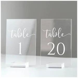 Acrylic Wedding Table Numbers with Stand Acrylic Table Sign with Holder for Wedding Events & Parties Centerpieces Decor