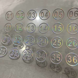 Adhesive Label Printing Waterproof Transparent Sealing PVC Trademark Logo Sticker Design Colorful UV Coating Recyclable