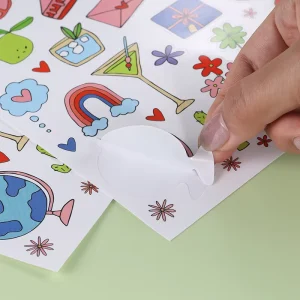 Adhesive Logo Sticker Label Paper Vinyl Die Cut Custom Printing Kids Kiss Cut Vinyl Stickers Sheet