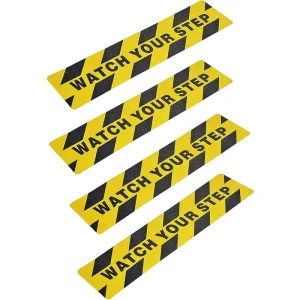 Adhesive Non Slip Abrasive Decal Anti Slip Warning Sign Sticker Watch Your Step Floor Tape for Workplace Home Safety