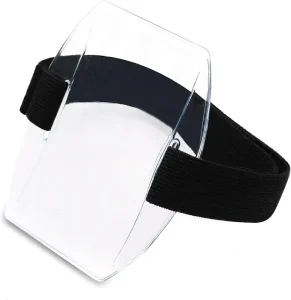Adjustable Arm Badge Holder Armband Waterproof PVC ID Card Sleeve with Clear Window for Events and Work