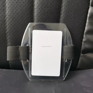 Adjustable Clear Soft PVC Elastic Armband Pouch with Fashion Style Logo Available for ID Badge and Name Tag Holder