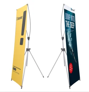 Adjustable Curved Aluminum X Frame Stand Polyester 60*160cm 80*180cm Portable Weatherproof CMYK Digital Printing
