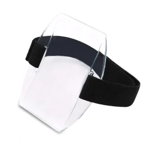 Adjustable Elastic Armband ID Card Holder Waterproof PVC Arm Band Badge Holder With Wrist Strap for Work Pass Event ID Badge