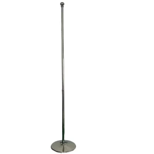 Adjustable Height Indoor Silver Finish Flagpole with Detachable Base for Office Decor Independence Day Celebrations