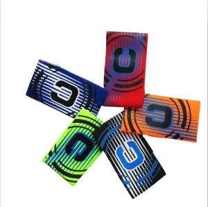 Adjustable Length Customized Logo Sport Protector Elastic Soccer Football Captain Armband Arm Bands Belt for Training Equipment