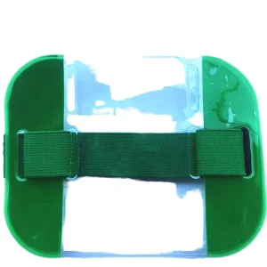 Adjustable PVC Nylon Arm Band ID Badge Holder with Reusable Red Zip Water Resistant Armband