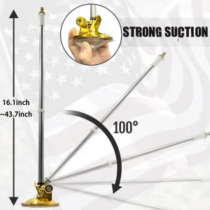 Adjustable Silver Metal Outdoor Flagpole Suction Bracket Polyester Banners for Cars Trucks Boats