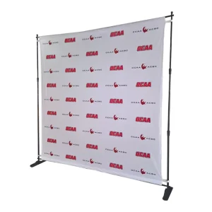 Adjustable Tool-Free Step and Repeat Banner Stand Media Wall Advertising Backdrop Promotion Fabric Large Format Banner Stand
