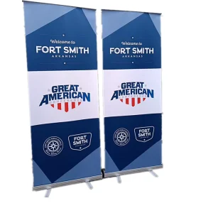 Advertising Aluminum Roll up Banner Outdoor Display Retractable Roll up Stand Printing